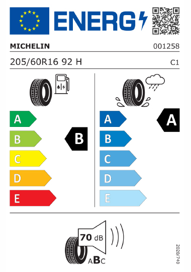 Kia Tyre Label -michelin-001258-205-60R16